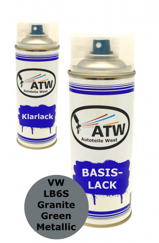 Autolack für VW LB6S Granite Green Metallic+400ml Klarlack Set